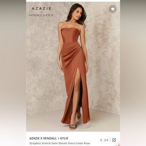 Azazie stretch satin floor length dress